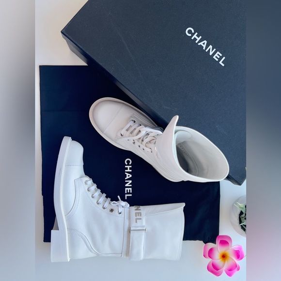 CHANEL Paradise Lace Up Buckle Boots Sz. 37 - Picture 3 of 15